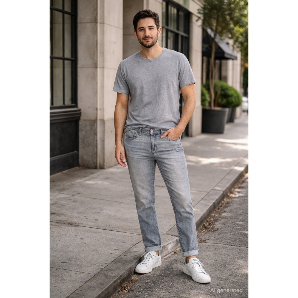 Joes Mens Slim Fit Jeans Grey Size 33 Gray Streetwear Grunge Casual Urban